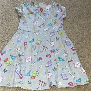 The Children's Place Gray Dress with Colorful School Print